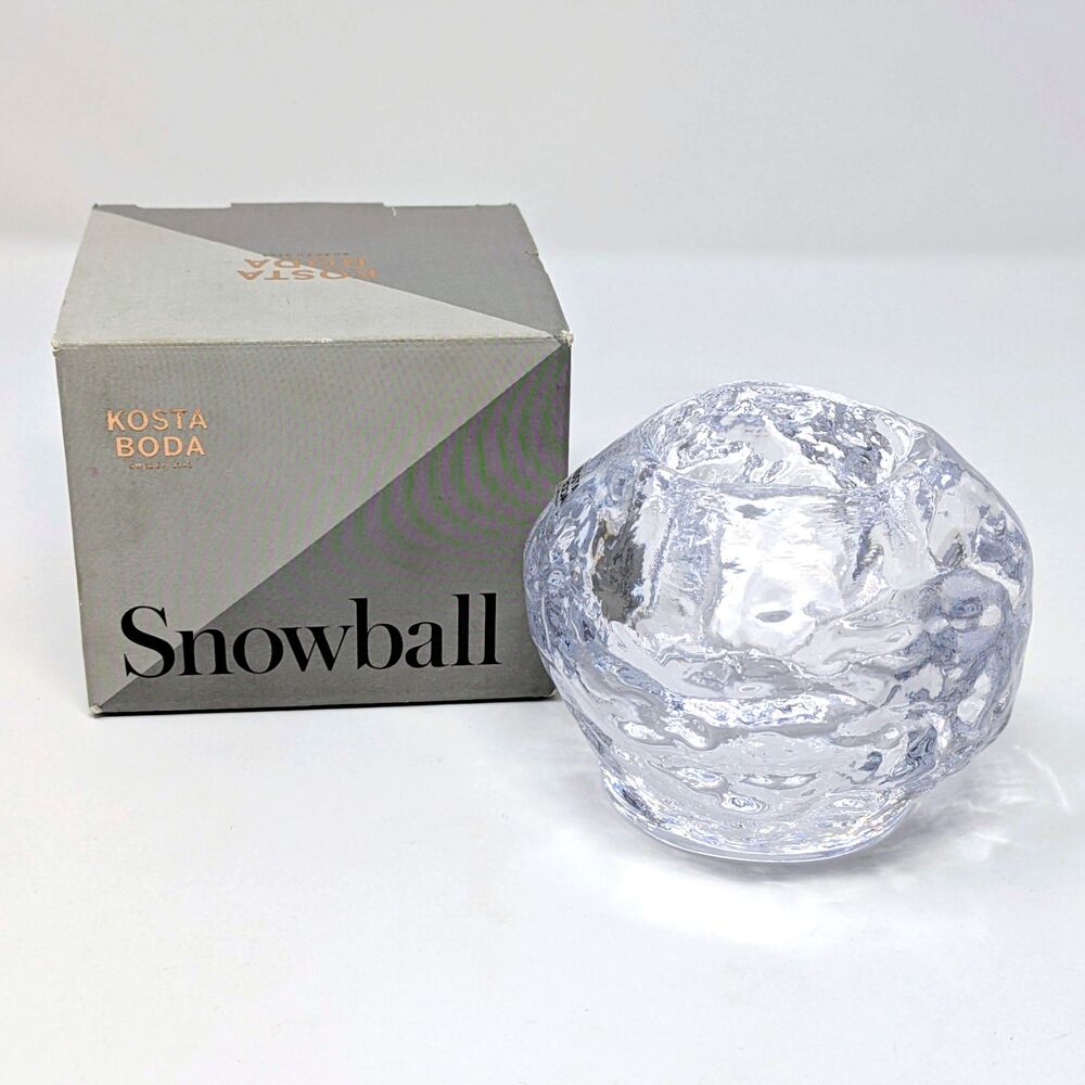 KOSTA BODA Glass MEDIUM Snowball Votive Candle Holder 2-3/4" | SWEDEN Ann Wolff